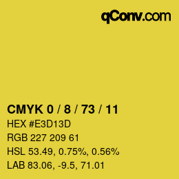 カラーコード: CMYK 0 / 8 / 73 / 11 | qconv.com