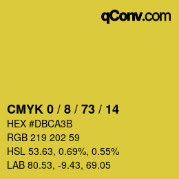 カラーコード: CMYK 0 / 8 / 73 / 14 | qconv.com