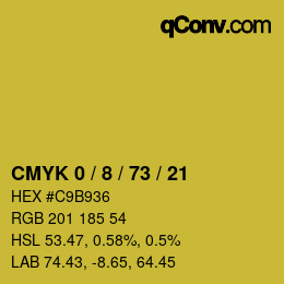 カラーコード: CMYK 0 / 8 / 73 / 21 | qconv.com