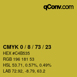 Color code: CMYK 0 / 8 / 73 / 23 | qconv.com