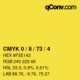 Color code: CMYK 0 / 8 / 73 / 4 | qconv.com