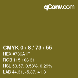 カラーコード: CMYK 0 / 8 / 73 / 55 | qconv.com