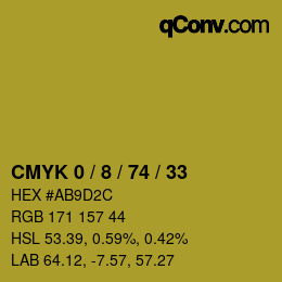 カラーコード: CMYK 0 / 8 / 74 / 33 | qconv.com
