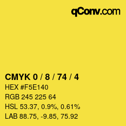 Color code: CMYK 0 / 8 / 74 / 4 | qconv.com