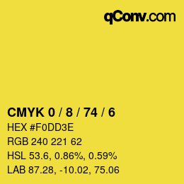 Color code: CMYK 0 / 8 / 74 / 6 | qconv.com