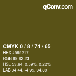 カラーコード: CMYK 0 / 8 / 74 / 65 | qconv.com