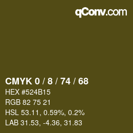 カラーコード: CMYK 0 / 8 / 74 / 68 | qconv.com