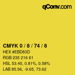 Farbcode: CMYK 0 / 8 / 74 / 8 | qconv.com