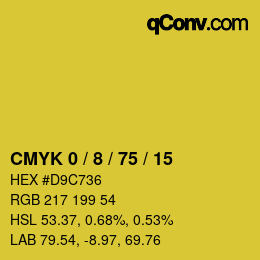 颜色代码: CMYK 0 / 8 / 75 / 15 | qconv.com