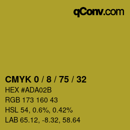颜色代码: CMYK 0 / 8 / 75 / 32 | qconv.com