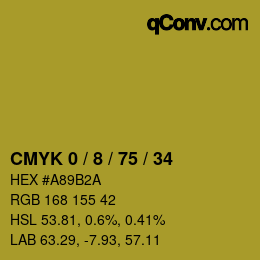 颜色代码: CMYK 0 / 8 / 75 / 34 | qconv.com