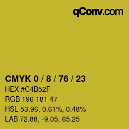 颜色代码: CMYK 0 / 8 / 76 / 23 | qconv.com
