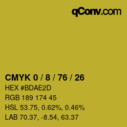 Color code: CMYK 0 / 8 / 76 / 26 | qconv.com