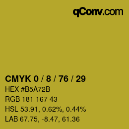 カラーコード: CMYK 0 / 8 / 76 / 29 | qconv.com