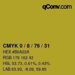 カラーコード: CMYK 0 / 8 / 76 / 31 | qconv.com