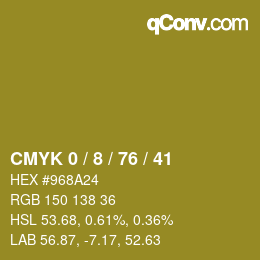 カラーコード: CMYK 0 / 8 / 76 / 41 | qconv.com