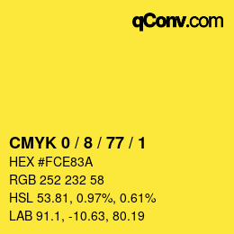 Color code: CMYK 0 / 8 / 77 / 1 | qconv.com