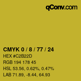 Color code: CMYK 0 / 8 / 77 / 24 | qconv.com