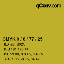 Color code: CMYK 0 / 8 / 77 / 25 | qconv.com
