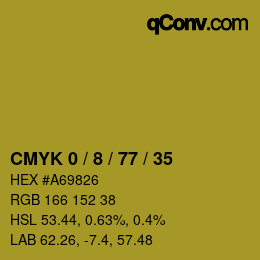 カラーコード: CMYK 0 / 8 / 77 / 35 | qconv.com