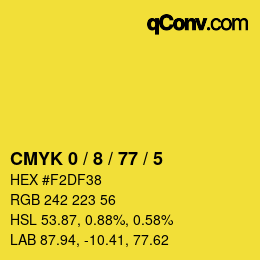 Color code: CMYK 0 / 8 / 77 / 5 | qconv.com
