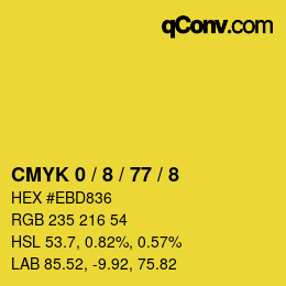 Color code: CMYK 0 / 8 / 77 / 8 | qconv.com