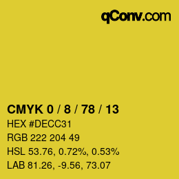 カラーコード: CMYK 0 / 8 / 78 / 13 | qconv.com
