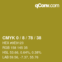 カラーコード: CMYK 0 / 8 / 78 / 38 | qconv.com