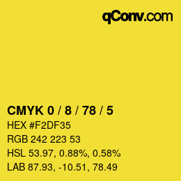 Color code: CMYK 0 / 8 / 78 / 5 | qconv.com