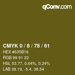 Color code: CMYK 0 / 8 / 78 / 61 | qconv.com