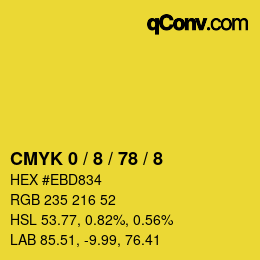 Farbcode: CMYK 0 / 8 / 78 / 8 | qconv.com