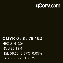 カラーコード: CMYK 0 / 8 / 78 / 92 | qconv.com