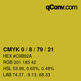カラーコード: CMYK 0 / 8 / 79 / 21 | qconv.com