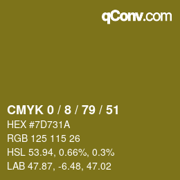 颜色代码: CMYK 0 / 8 / 79 / 51 | qconv.com