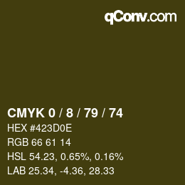 カラーコード: CMYK 0 / 8 / 79 / 74 | qconv.com