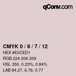 カラーコード: CMYK 0 / 8 / 7 / 12 | qconv.com