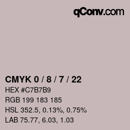 Color code: CMYK 0 / 8 / 7 / 22 | qconv.com