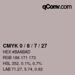 颜色代码: CMYK 0 / 8 / 7 / 27 | qconv.com