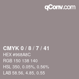 Color code: CMYK 0 / 8 / 7 / 41 | qconv.com