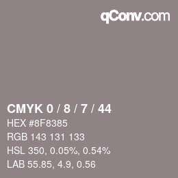 Color code: CMYK 0 / 8 / 7 / 44 | qconv.com