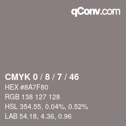 Color code: CMYK 0 / 8 / 7 / 46 | qconv.com