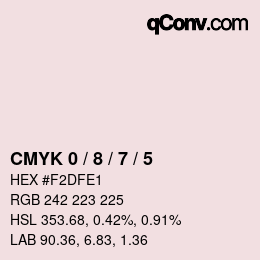 Farbcode: CMYK 0 / 8 / 7 / 5 | qconv.com