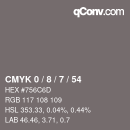 Color code: CMYK 0 / 8 / 7 / 54 | qconv.com