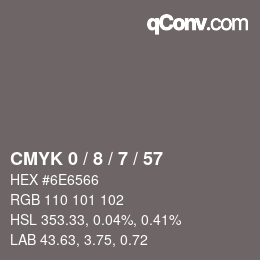 Color code: CMYK 0 / 8 / 7 / 57 | qconv.com