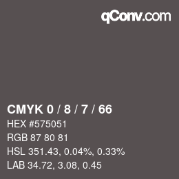 Color code: CMYK 0 / 8 / 7 / 66 | qconv.com