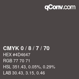 Color code: CMYK 0 / 8 / 7 / 70 | qconv.com