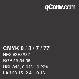 颜色代码: CMYK 0 / 8 / 7 / 77 | qconv.com
