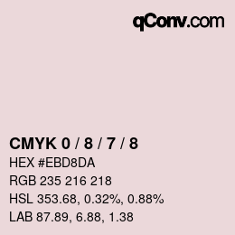 Farbcode: CMYK 0 / 8 / 7 / 8 | qconv.com
