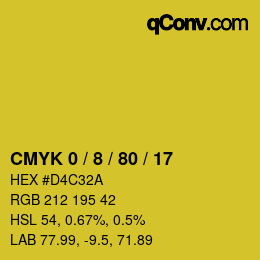 颜色代码: CMYK 0 / 8 / 80 / 17 | qconv.com