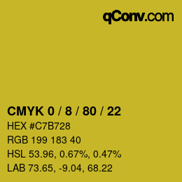 颜色代码: CMYK 0 / 8 / 80 / 22 | qconv.com